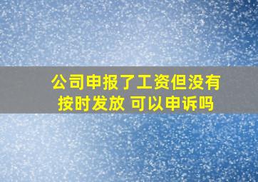 公司申报了工资但没有按时发放 可以申诉吗